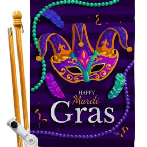 House Flag Mardi Gras HS118013
