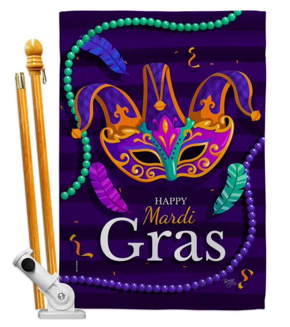 Carnival Mardi Gras - Mardi Gras Spring Vertical Impressions Decorative Flags HG118013 Made In USA - Image 5