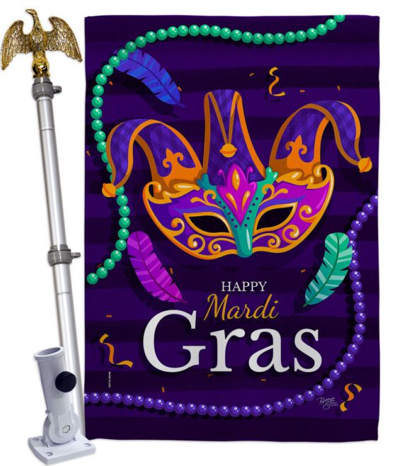 Carnival Mardi Gras - Mardi Gras Spring Vertical Impressions Decorative Flags HG118013 Made In USA - Image 9