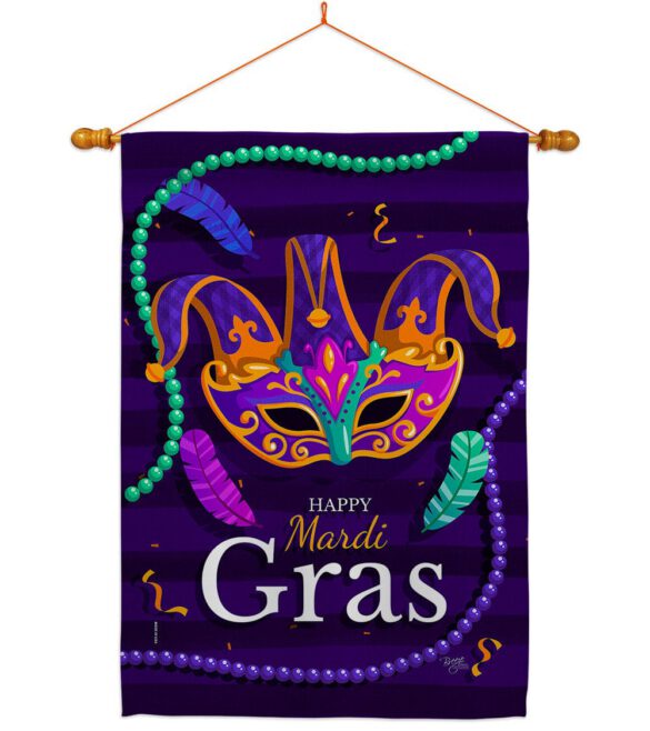 Carnival Mardi Gras - Mardi Gras Spring Vertical Impressions Decorative Flags HG118013 Made In USA - Image 10
