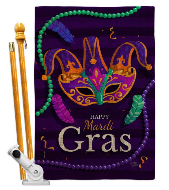 Carnival Mardi Gras - Mardi Gras Spring Vertical Impressions Decorative Flags HG118013 Made In USA - Image 15