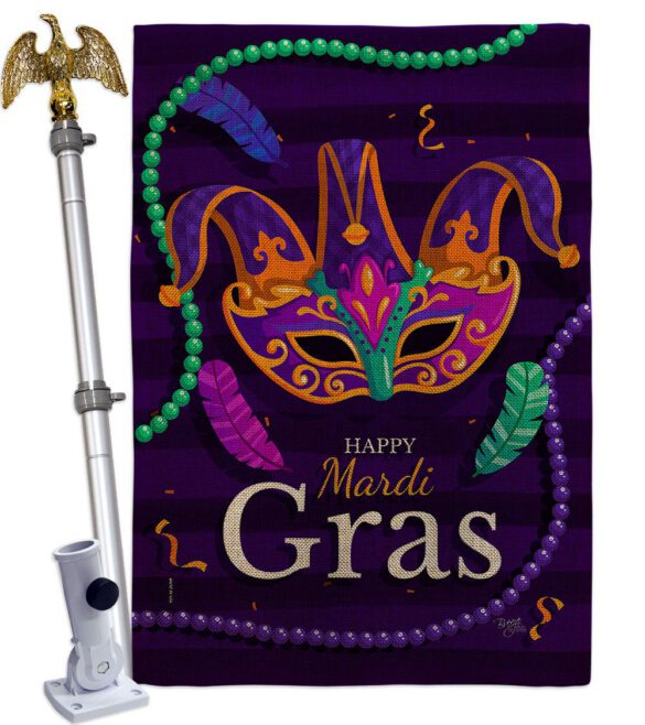 Carnival Mardi Gras - Mardi Gras Spring Vertical Impressions Decorative Flags HG118013 Made In USA - Image 19