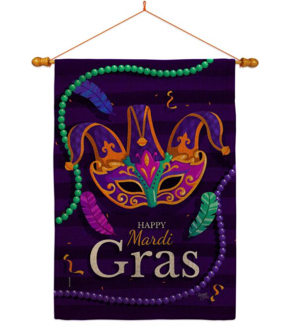Carnival Mardi Gras - Mardi Gras Spring Vertical Impressions Decorative Flags HG118013 Made In USA - Image 20