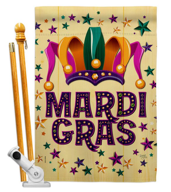 Celebration Mardi Gras - Mardi Gras Spring Vertical Impressions Decorative Flags HG118014 Made In USA - Image 5