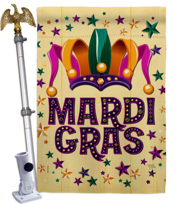 Celebration Mardi Gras - Mardi Gras Spring Vertical Impressions Decorative Flags HG118014 Made In USA - Image 9