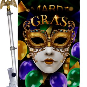 House Flag Mardi Gras HS120008 02