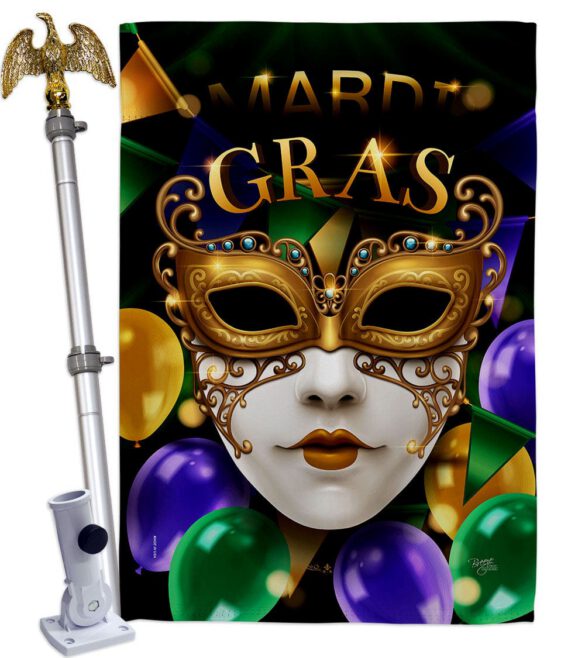 Fat Tuesday Carnival - Mardi Gras Spring Vertical Impressions Decorative Flags HG120008 Made In USA - Image 11