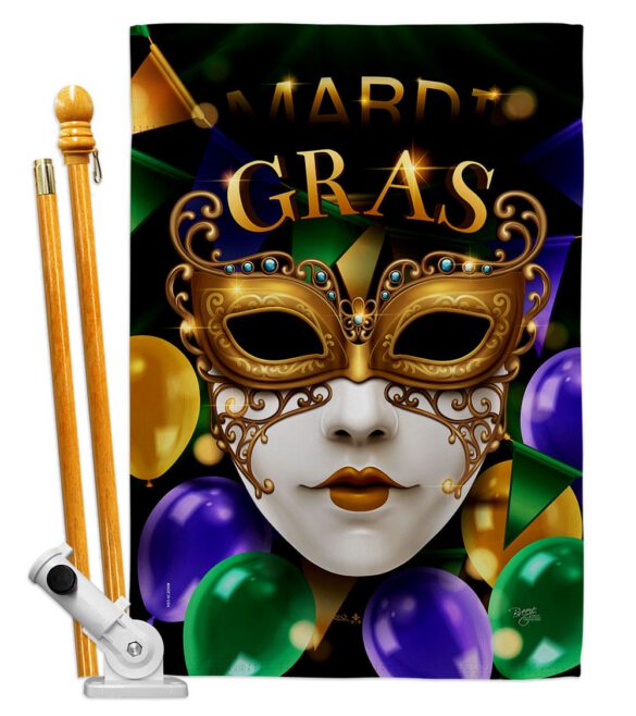 Fat Tuesday Carnival - Mardi Gras Spring Vertical Impressions Decorative Flags HG120008 Made In USA - Image 5