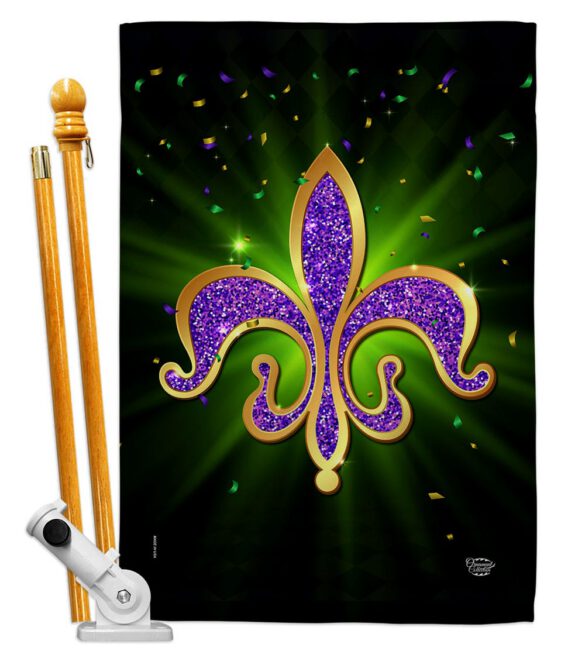Fleur De Lis - Mardi Gras Spring Vertical Impressions Decorative Flags HG192436 Made In USA - Image 5