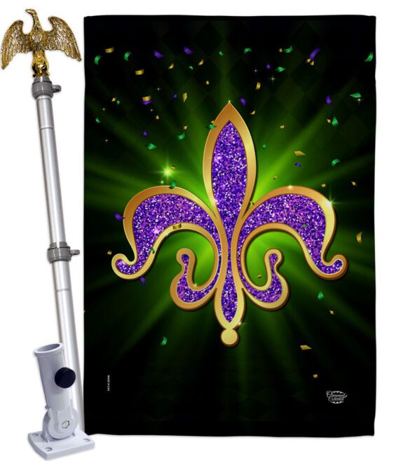 Fleur De Lis - Mardi Gras Spring Vertical Impressions Decorative Flags HG192436 Made In USA - Image 9