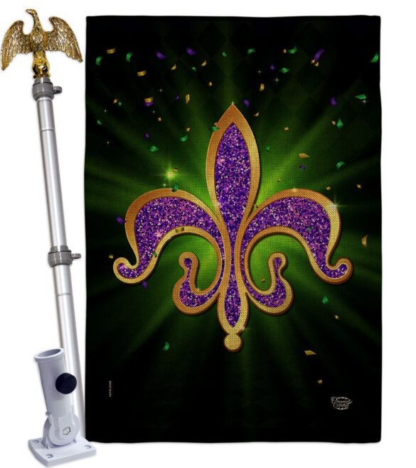 Fleur De Lis - Mardi Gras Spring Vertical Impressions Decorative Flags HG192436 Made In USA - Image 19