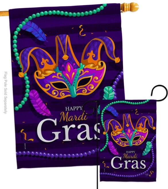 Carnival Mardi Gras - Mardi Gras Spring Vertical Impressions Decorative Flags HG118013 Made In USA - Image 3