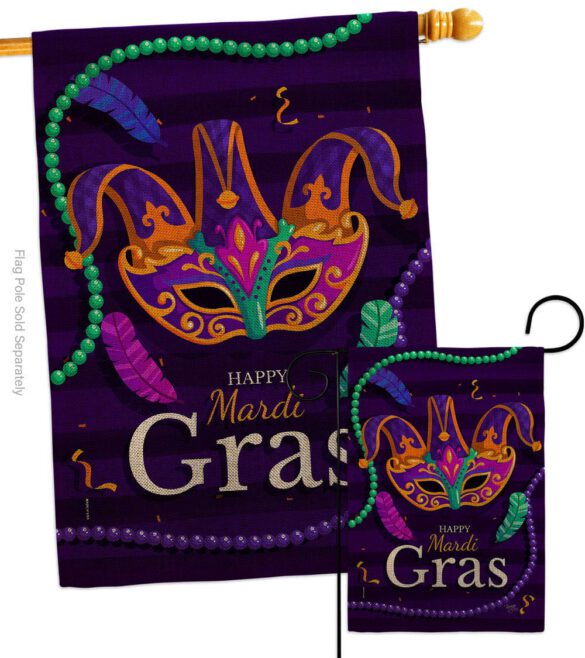 Carnival Mardi Gras - Mardi Gras Spring Vertical Impressions Decorative Flags HG118013 Made In USA - Image 13