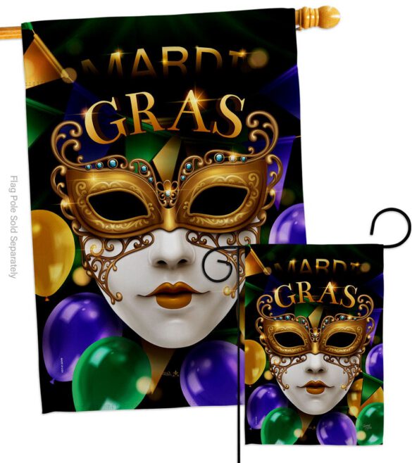 Fat Tuesday Carnival - Mardi Gras Spring Vertical Impressions Decorative Flags HG120008 Made In USA - Image 3