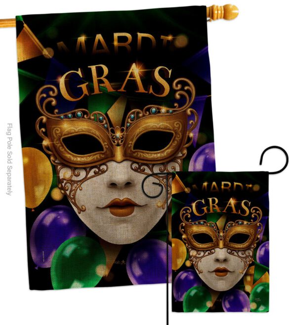 Fat Tuesday Carnival - Mardi Gras Spring Vertical Impressions Decorative Flags HG120008 Made In USA - Image 15