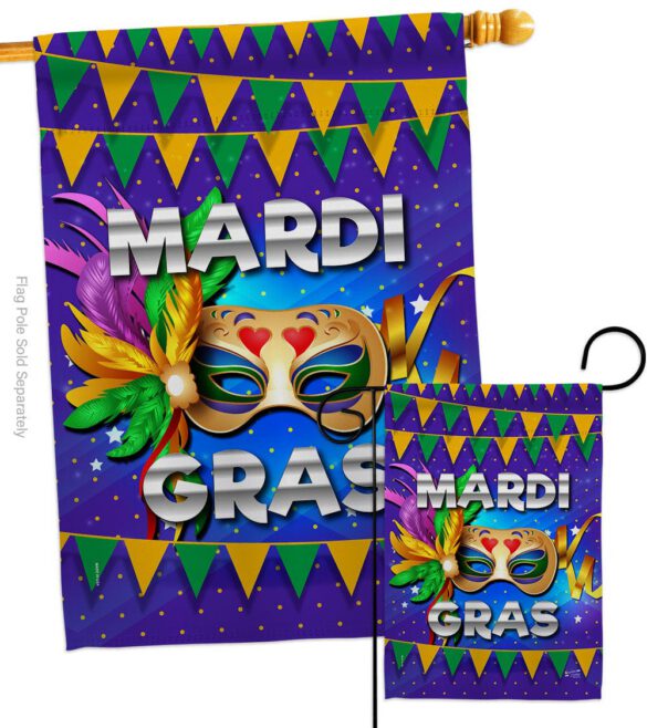 Fat Tuesday - Mardi Gras Spring Vertical Impressions Decorative Flags HG137347 Made In USA - Image 3