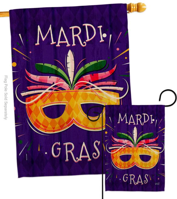 Beads Festival - Mardi Gras Spring Vertical Impressions Decorative Flags HG137361 Made In USA - Image 3