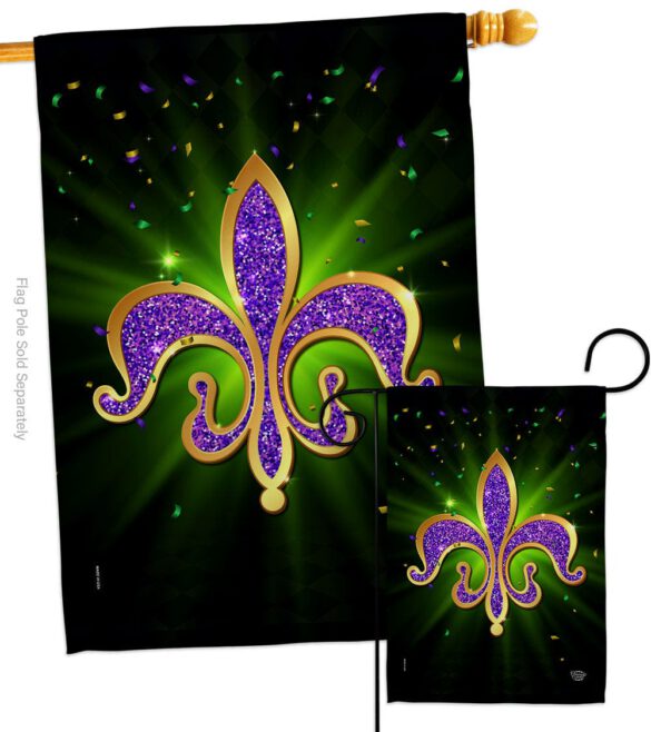 Fleur De Lis - Mardi Gras Spring Vertical Impressions Decorative Flags HG192436 Made In USA - Image 3