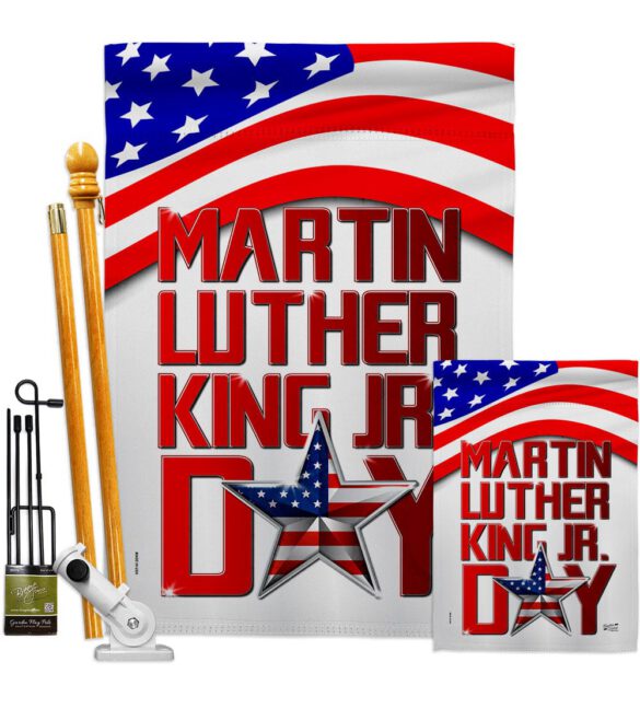 Happy MLK Day - Patriotic Americana Vertical Impressions Decorative Flags HG130314 Made In USA - Image 6