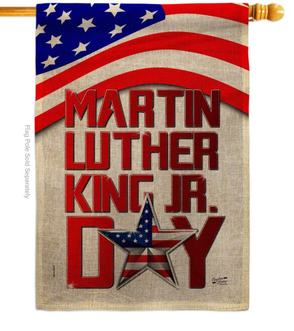 Happy MLK Day - Patriotic Americana Vertical Impressions Decorative Flags HG130314 Made In USA - Image 23