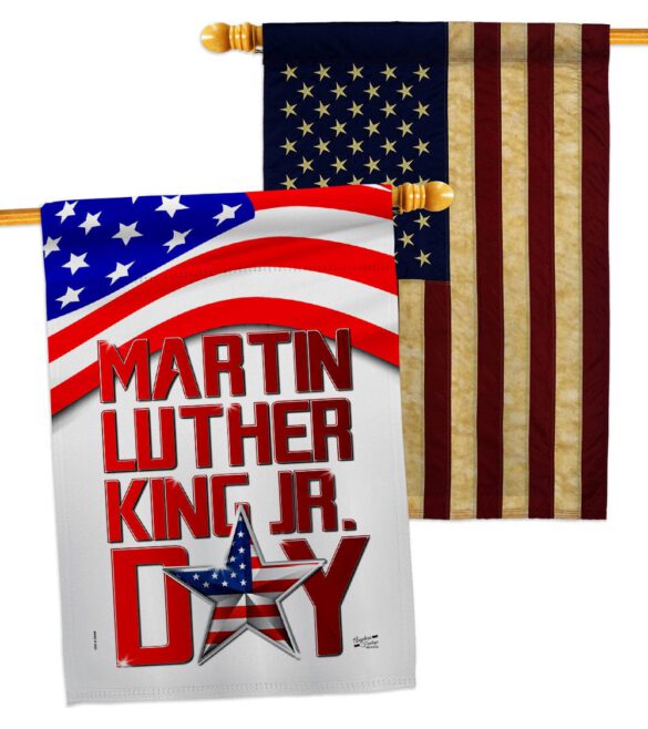 Happy MLK Day - Patriotic Americana Vertical Impressions Decorative Flags HG130314 Made In USA - Image 8
