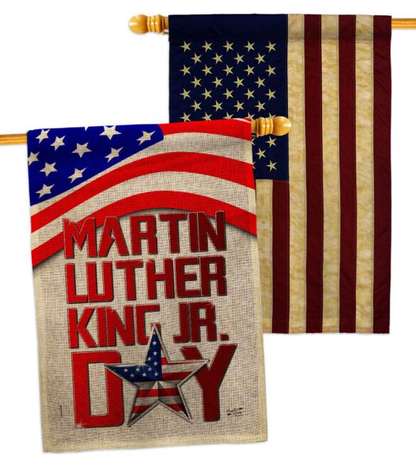 Happy MLK Day - Patriotic Americana Vertical Impressions Decorative Flags HG130314 Made In USA - Image 29
