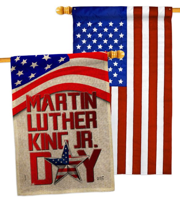 Happy MLK Day - Patriotic Americana Vertical Impressions Decorative Flags HG130314 Made In USA - Image 31