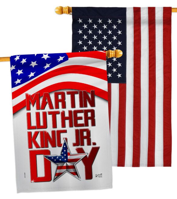 Happy MLK Day - Patriotic Americana Vertical Impressions Decorative Flags HG130314 Made In USA - Image 15