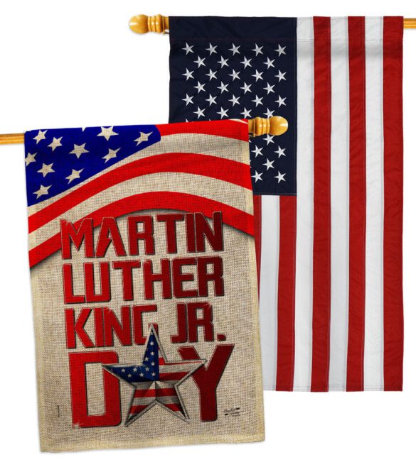 Happy MLK Day - Patriotic Americana Vertical Impressions Decorative Flags HG130314 Made In USA - Image 36