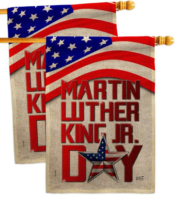 Happy MLK Day - Patriotic Americana Vertical Impressions Decorative Flags HG130314 Made In USA - Image 33