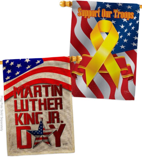 Happy MLK Day - Patriotic Americana Vertical Impressions Decorative Flags HG130314 Made In USA - Image 35