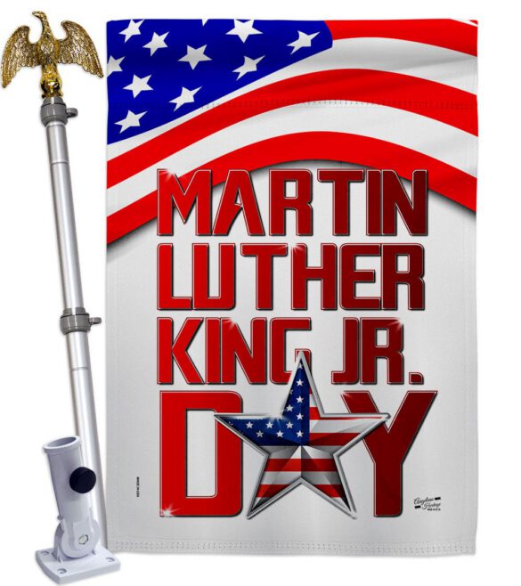 Happy MLK Day - Patriotic Americana Vertical Impressions Decorative Flags HG130314 Made In USA - Image 20