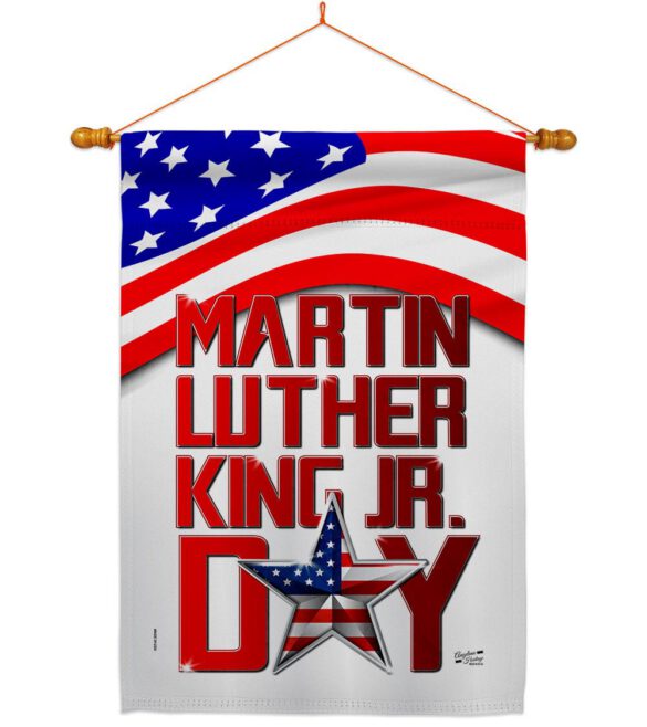 Happy MLK Day - Patriotic Americana Vertical Impressions Decorative Flags HG130314 Made In USA - Image 21