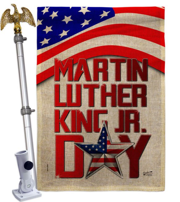 Happy MLK Day - Patriotic Americana Vertical Impressions Decorative Flags HG130314 Made In USA - Image 41
