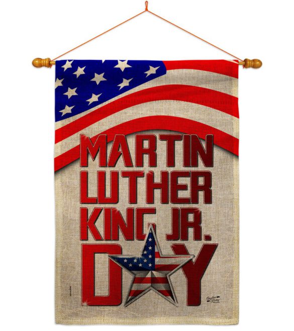 Happy MLK Day - Patriotic Americana Vertical Impressions Decorative Flags HG130314 Made In USA - Image 42