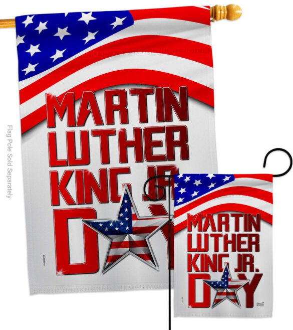 Happy MLK Day - Patriotic Americana Vertical Impressions Decorative Flags HG130314 Made In USA - Image 3