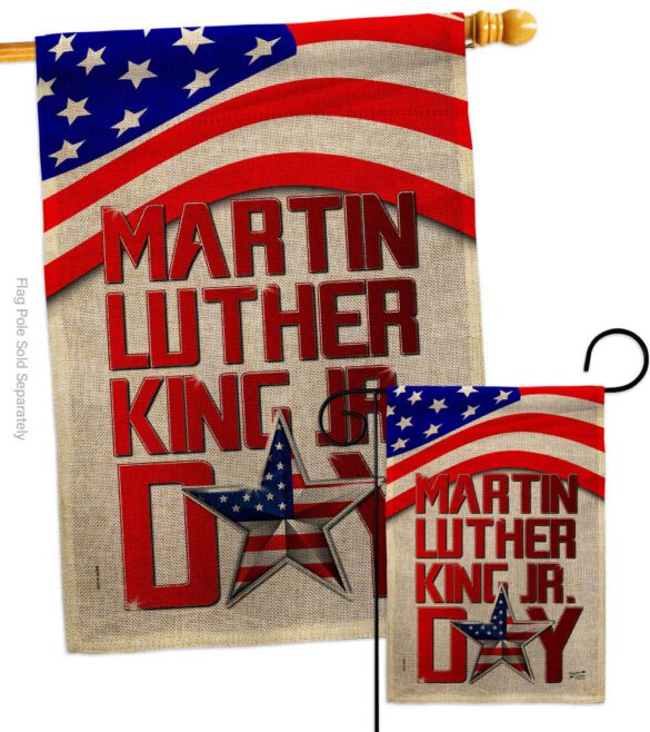 Happy MLK Day - Patriotic Americana Vertical Impressions Decorative Flags HG130314 Made In USA - Image 24