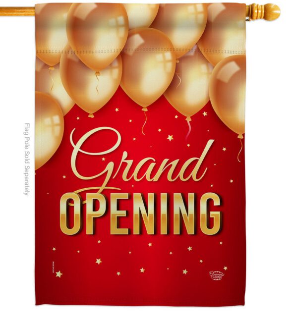 Grand Opening Balloon - Merchant Special Occasion Vertical Impressions Decorative Flags HG192585 Made In USA - Image 2