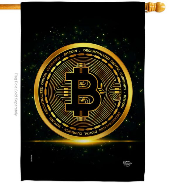 Bitcoin - Merchant Special Occasion Vertical Impressions Decorative Flags HG192639 Made In USA - Image 2