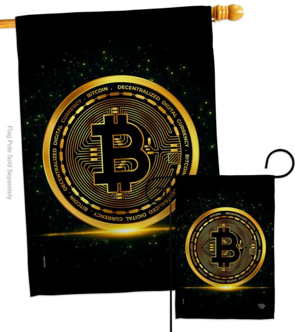 Bitcoin - Merchant Special Occasion Vertical Impressions Decorative Flags HG192639 Made In USA - Image 3
