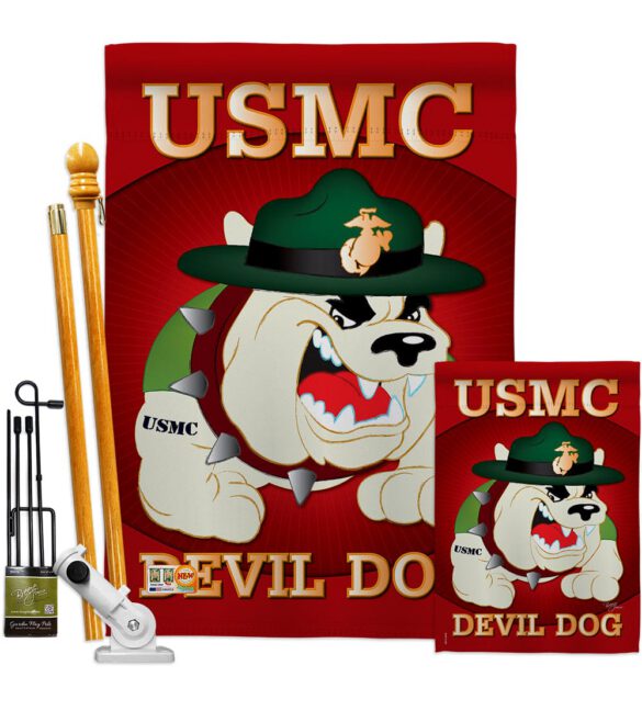 Devil Dog - Military Americana Vertical Impressions Decorative Flags HG108052 - Image 6