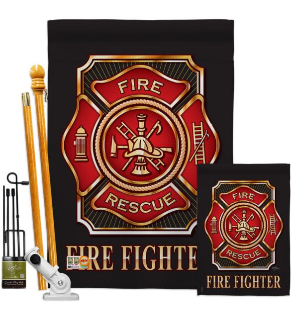 Fire Fighter - Military Americana Vertical Impressions Decorative Flags HG108063 Made In USA - Image 6