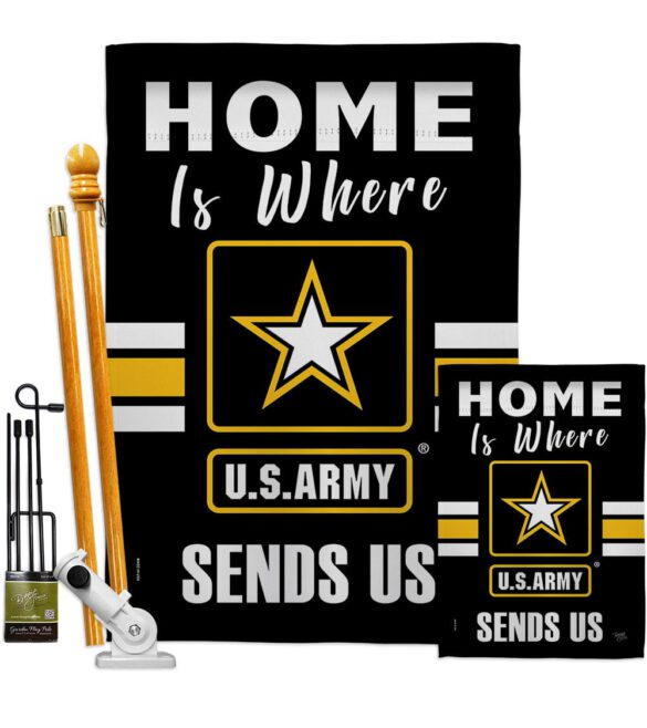 Home is Where US Army - Military Americana Vertical Impressions Decorative Flags HG108456 Made In USA - Image 6