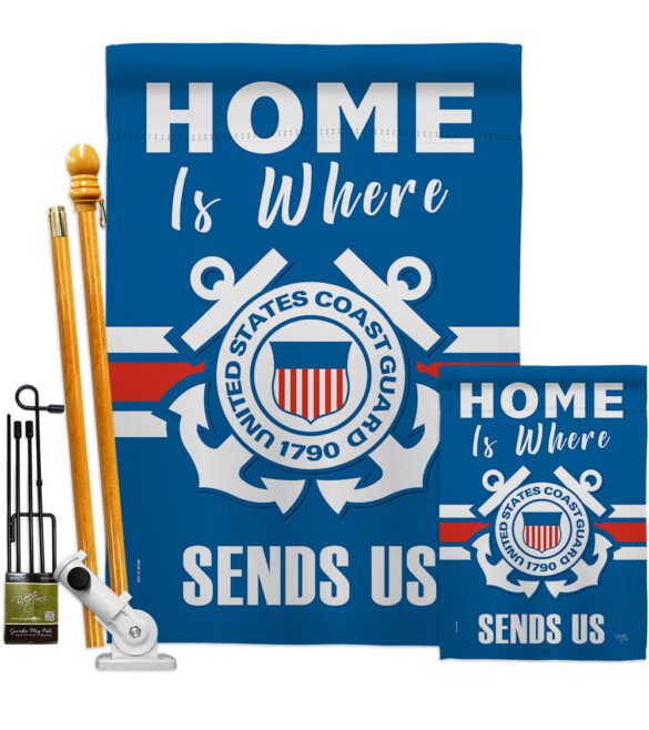 Home is Where Coast Guard - Military Americana Vertical Impressions Decorative Flags HG108459 Made In USA - Image 6