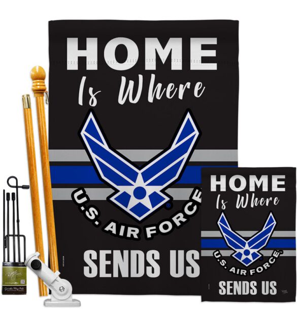Home is Where Air Force - Military Americana Vertical Impressions Decorative Flags HG108460 Made In USA - Image 6