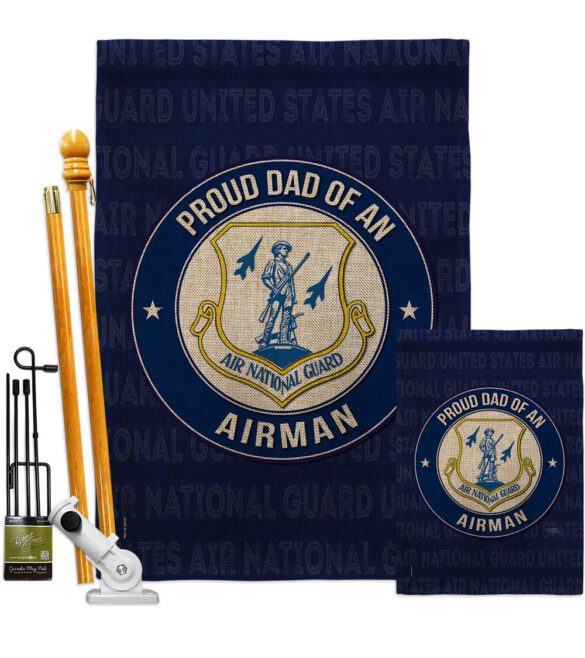 Air Force Proud Dad Airman - Military Americana Vertical Impressions Decorative Flags HG108516 Made In USA - Image 17