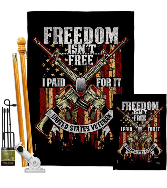 Freedom Isn't Free - Military Americana Vertical Impressions Decorative Flags HG137574 Made In USA - Image 6