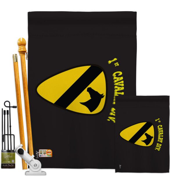 Black 1st Cavalry - Military Americana Vertical Impressions Decorative Flags HG140375 Made In USA - Image 6