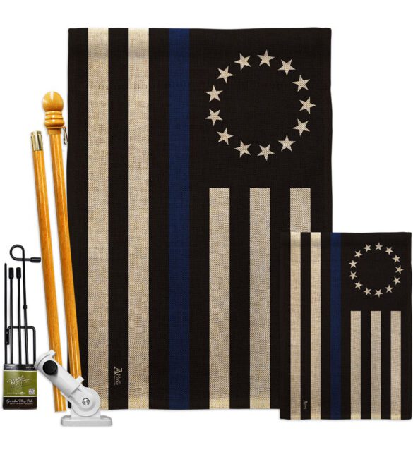 Betsy Ross Blue Line - Military Americana Vertical Impressions Decorative Flags HG140928 Made In USA - Image 18