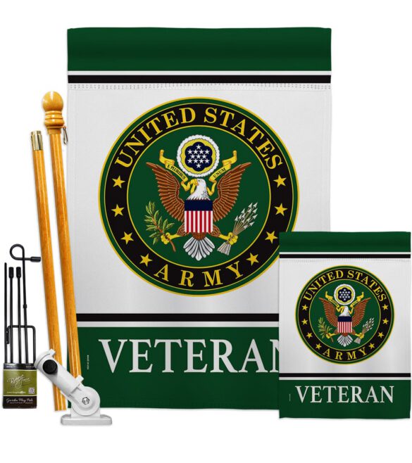 Army Veteran - Military Americana Vertical Impressions Decorative Flags HG170043 Made In USA - Image 7